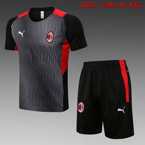 Entrenamiento AC Milan Conjunto Completo 2022 Gris Negro